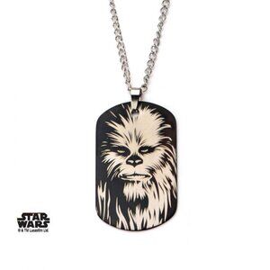 Star Wars™ Chewbacca Face Stainless Steel Dog Tag Pendant Necklace Unisex
